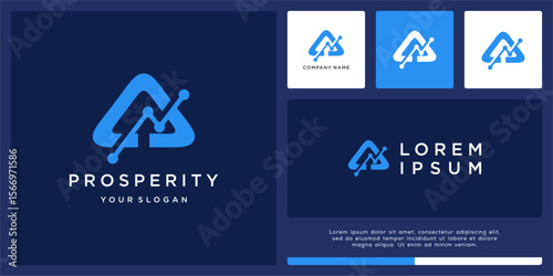 Abstract arrow logo design rise up concept prosperity