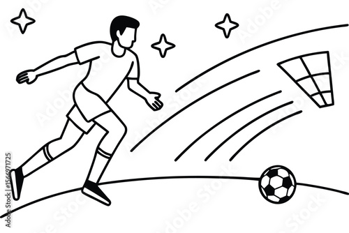 Time for action as a silhouette man running on a clock depicts a vector illustration of a sport athlete in competition