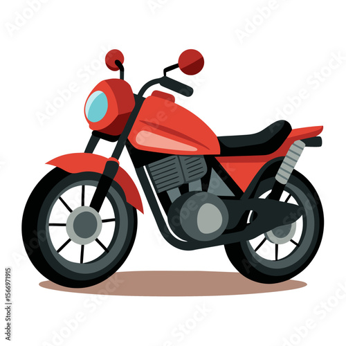 red motorcycle isolated on white background