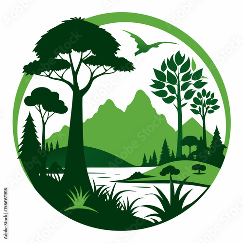 vector illustration of a tropical landscape