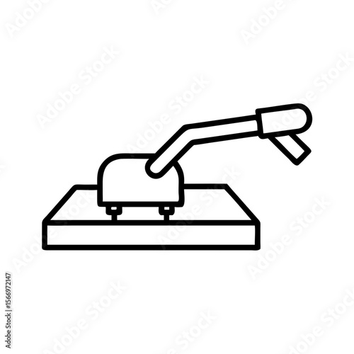 Tile cutter tool with handle on flat work surface  