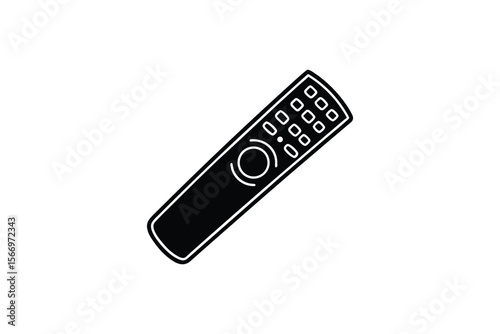 Simple Remote Control Device with Buttons and Circle Silhouette