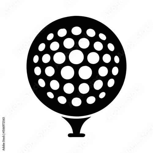 Simplified icon of a golf ball placed on a tee ready to play