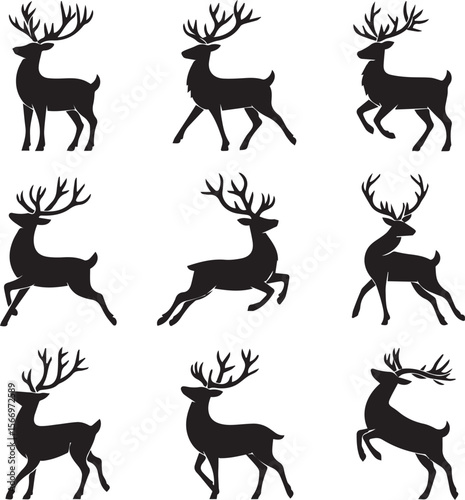 deer silhoutte vector illustration