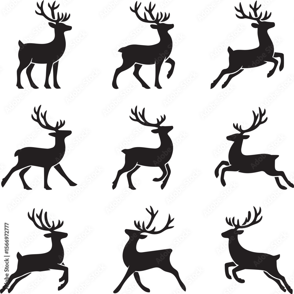 Fototapeta premium deer silhoutte vector illustration