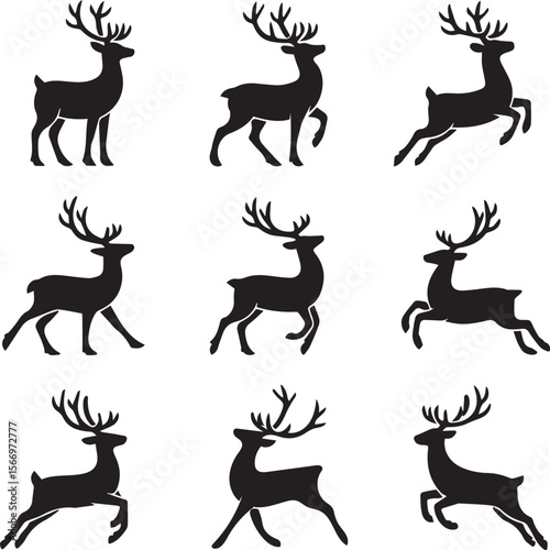 deer silhoutte vector illustration