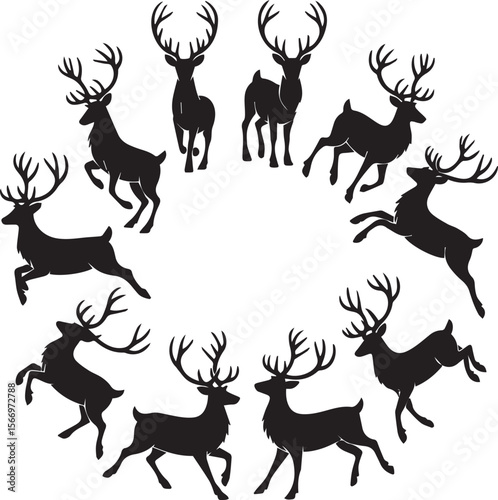 deer silhoutte vector illustration
