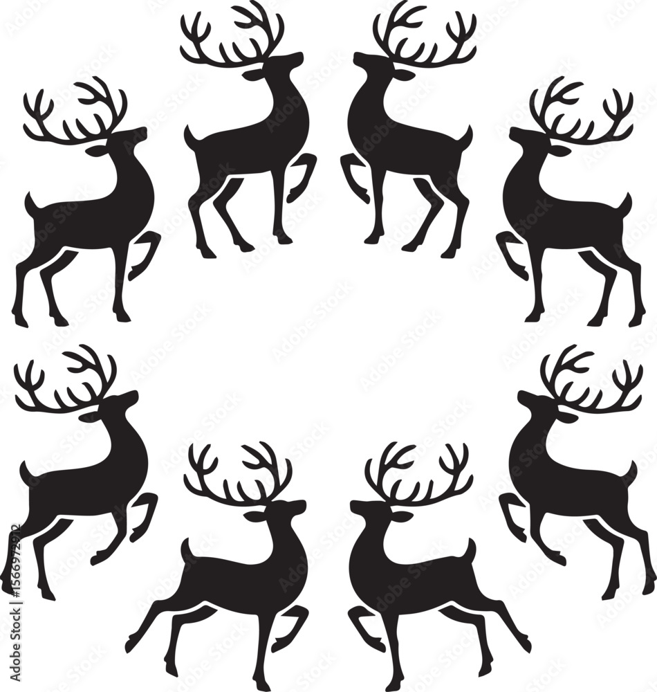 Fototapeta premium deer silhoutte vector illustration