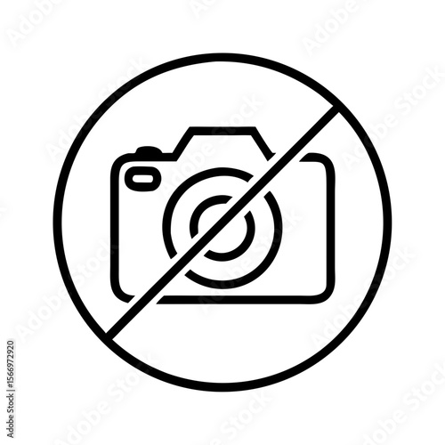 No photography allowed sign in minimalistic design  