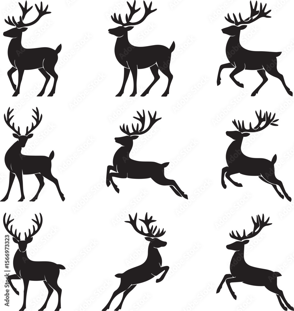 Fototapeta premium deer silhoutte vector illustration