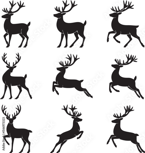 deer silhoutte vector illustration