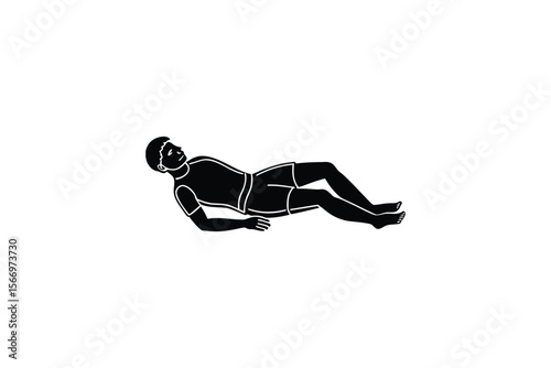 Man Relaxing in a Reclined Position Silhouette