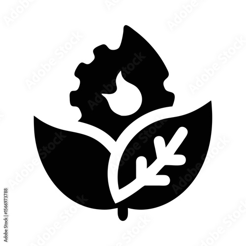 Leaf and gear combination creating a concept of technology and nature synergy