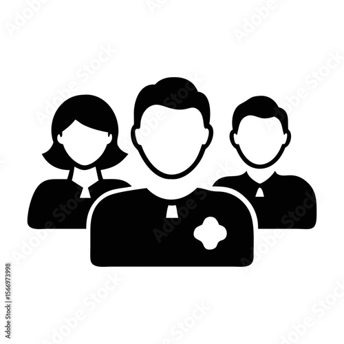 Healthcare team vector icon, isolated group of healthcare professionals avatar