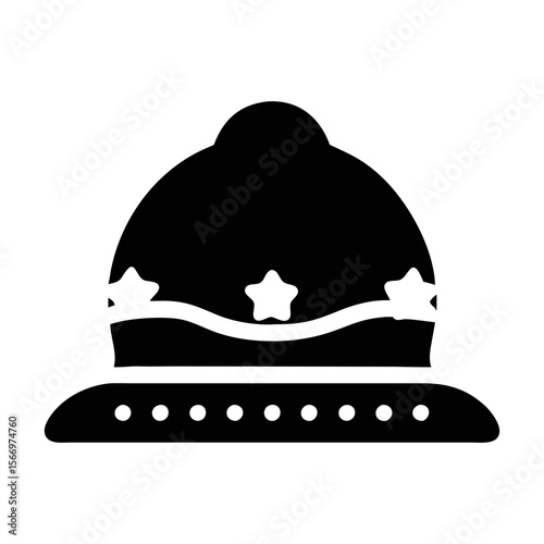 Formal bearskin or busby military hat with stars for decorative design