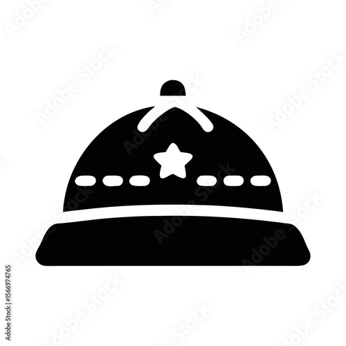 Stylized image of a traditional Chinese hat adorned with star design