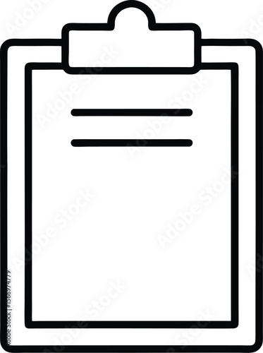 Minimalist Line Art Clipboard with Paper Icon on transparent background