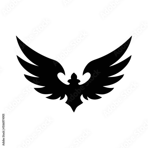 Black wings in flight conveying power, freedom, and mystical symbolism