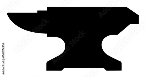 Silhouette of traditional blacksmith anvil. forging, craftsmanship, metalwork, and industrial heritage used in workshops, smithing, and heavy manufacturing contexts.