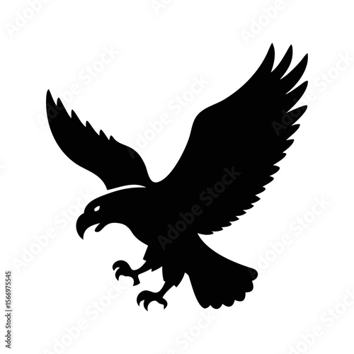 Majestic eagle in silhouette soars through the sky with powerful wings