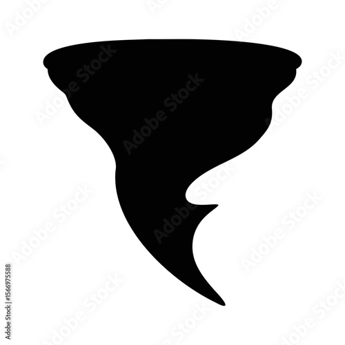Stylized Silhouette of a Powerful Tornado Illustrating Nature's Destructive Force