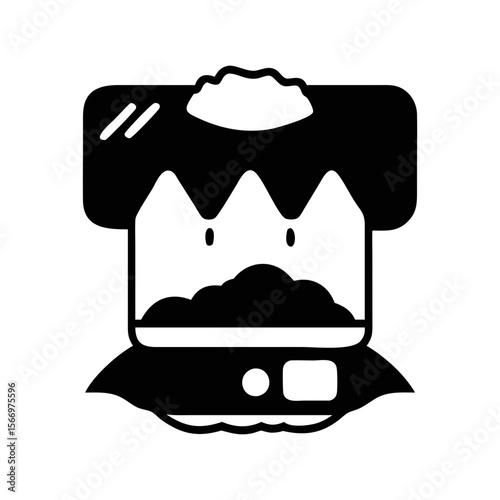 Minimalist Illustration of a Stylized Character Wearing a Winter Hat and Scarf