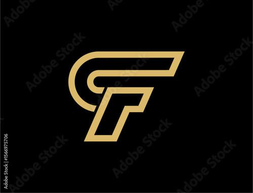 abstract letter CF logo design