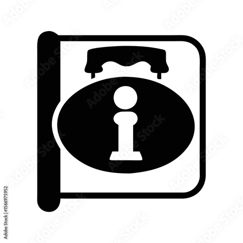 Icon showing information on a book, representing documentation and reference materials