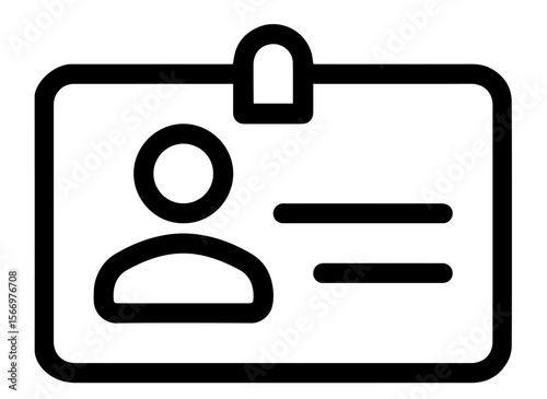 Employee ID badge with user profile and text lines. identification, personal data, corporate access. HR documentation, staff registration, workplace security systems, professional identification in bu