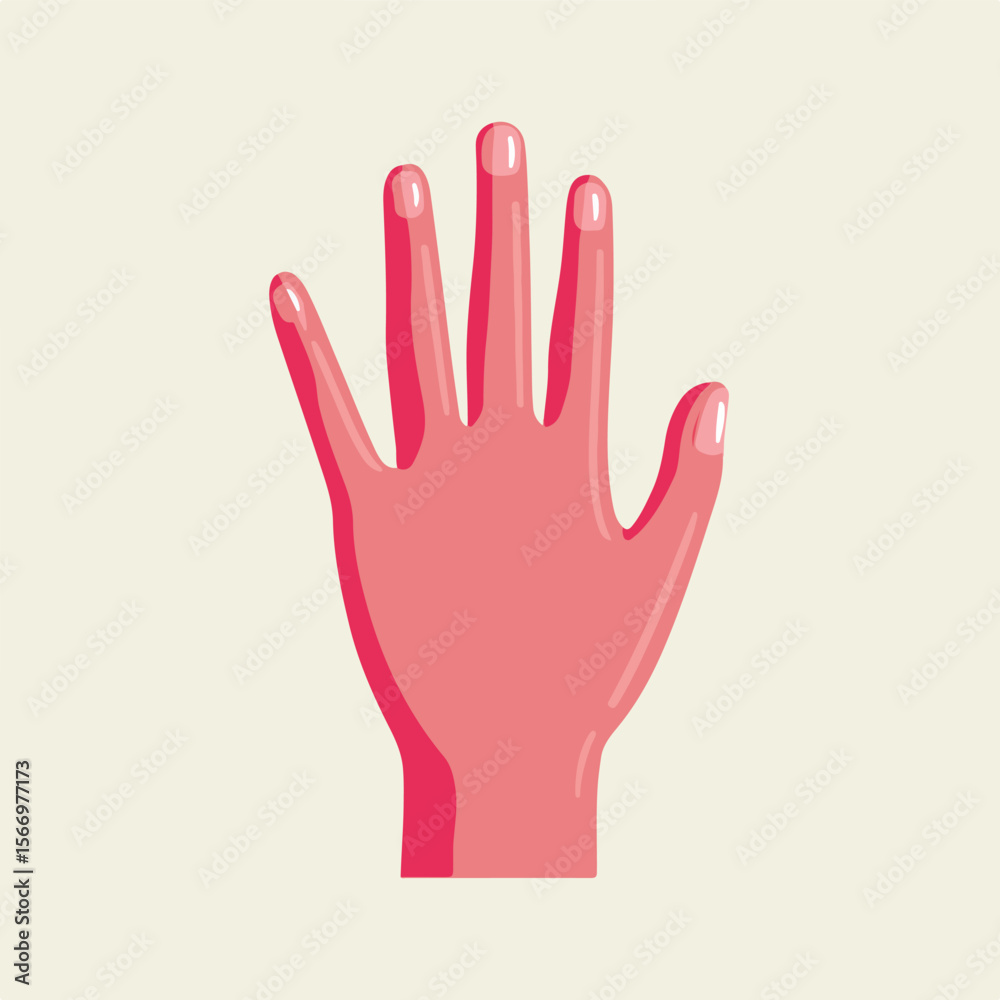 Obraz premium hand isolated in White Background, hand vector, Flat lay vector illustration