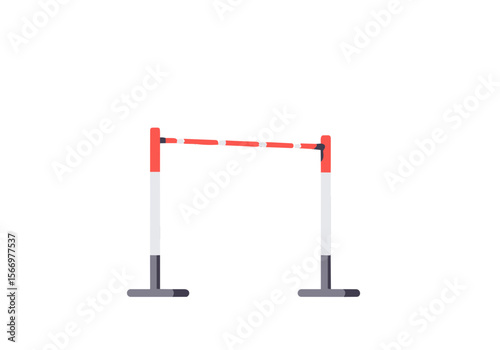 Hurdle bar at an athletics stadium. Flat vector on transparent background