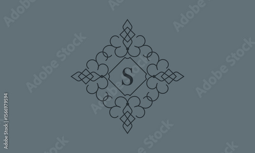Classic ornament with letter S. Design elements for invitations, company branding, business, sign, heraldry, etc. Vector floral monogram.