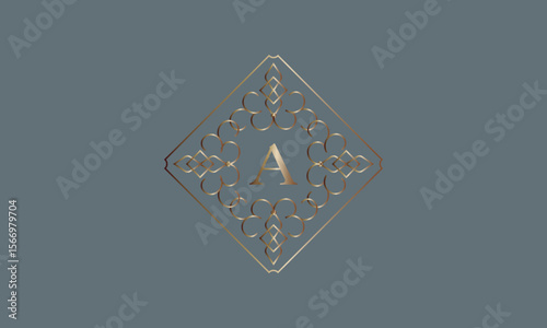 Luxury logos with monogram letter A in the center. Premium monogram. Elegant design for business, company logo, restaurant, heraldry, hotel, boutique.