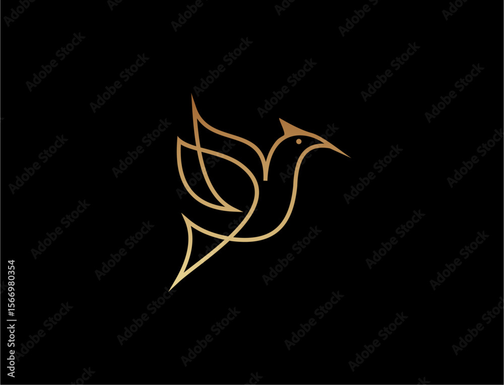 Obraz premium Golden bird graphic design