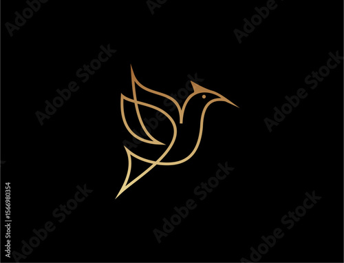 Golden bird graphic design