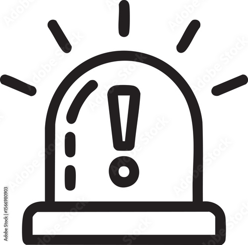 Emergency Alarm Siren With Exclamation Mark Representing Alert Danger Warning Notification Urgency Risk Caution Signal And Attention

