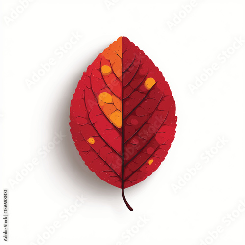 leaf isolated in White Background, leaf vector, Flat lay vector illustration