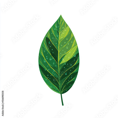 leaf isolated in White Background, leaf vector, Flat lay vector illustration