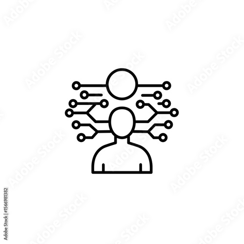 Abstract illustration of a person with digital neural connections  