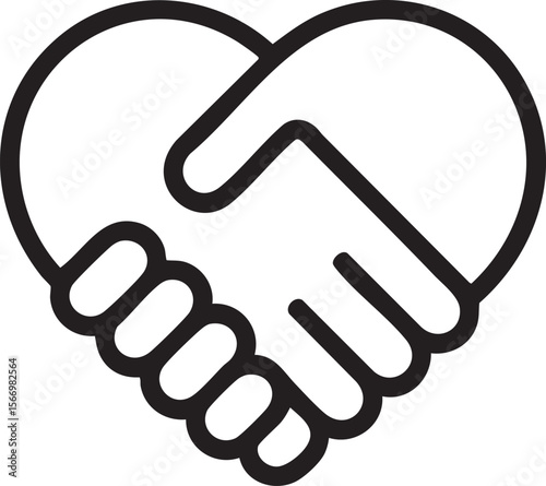 Handshake Forming Heart Shape Representing Trust Partnership Unity Cooperation Friendship Support Agreement And Mutual Understanding

