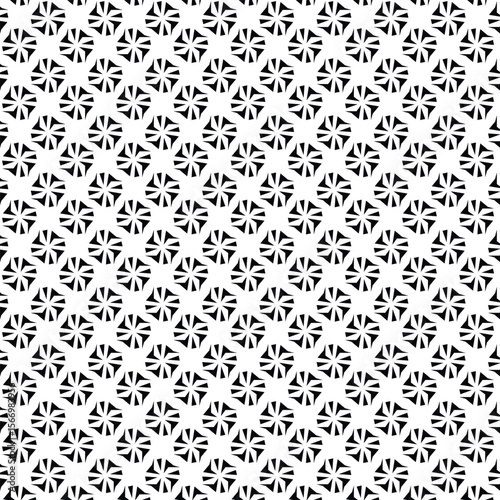 Black and white vector seamless pattern with small diamonds , star shapes ,rhombuses .Abstract black and white geometric texture .Simple minimal wide repeat background .