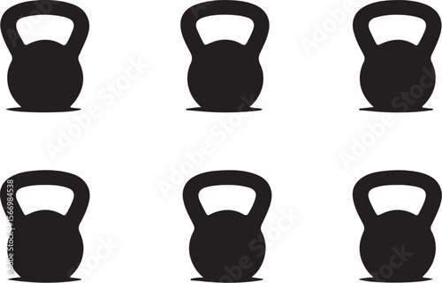 Black kettlebells workout equipment weight fitness