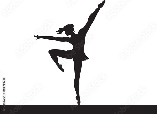Graceful ballerina performing elegant dance pose ballet silhouette