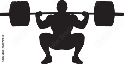 Muscular person lifting heavy barbell weightlifting strength training