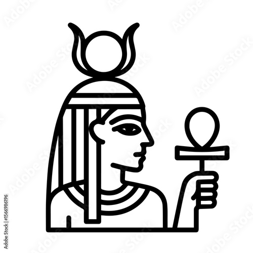 line icon mythical Isis vector on white background
Vector line icon on white background