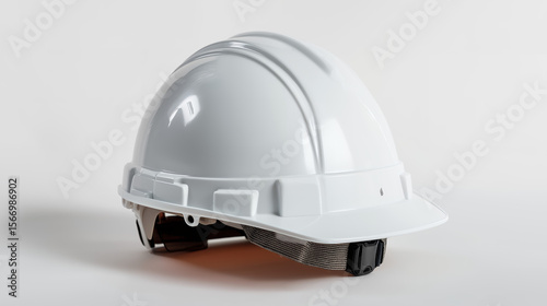 White Safety Construction Helmet Isolated on Clean Background