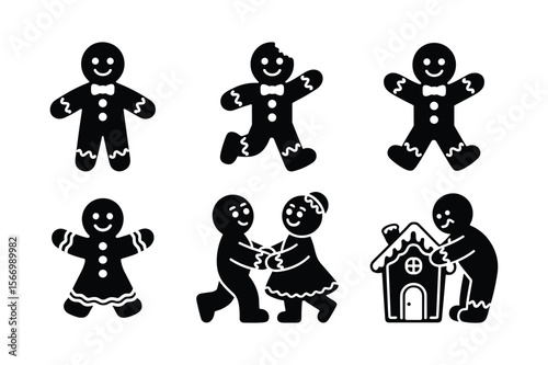 Gingerbread figures dancing and building a house gingerbread man gingerbread woman