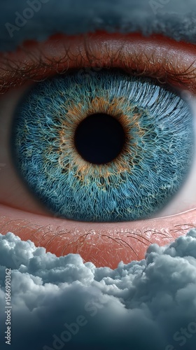  Macro Illustration of a Human Eye with Vivid Details