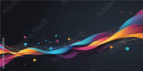 Abstract colorful background with dynamic light waves, fiery lines, and fractal patterns creating a vibrant, energetic design