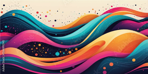 Abstract colorful background with flowing wave lines, a vibrant vector design illustration